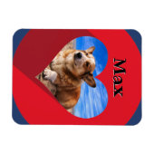 Ihr Foto in Rotem Herzen Name Rahmen Liebe Magnet (Horizontal)