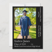 Ihr Foto in Schwarz - Klasse 2025 Magneteinladung (Vorderseite)