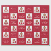 Ihr Foto Individuelle Name Weihnachtswrapper Geschenkpapier (Flach)