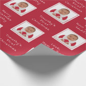 Ihr Foto Individuelle Name Weihnachtswrapper Geschenkpapier (Ecke)