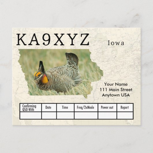 Ihr Foto Iowa Shaped Cutout Custom QSL Postcard Postkarte (Vorderseite)