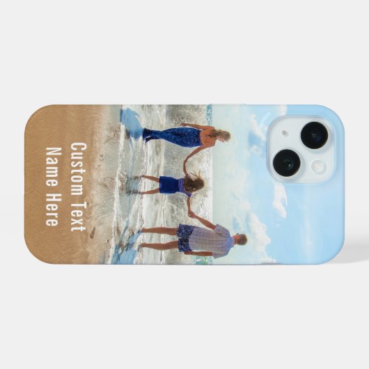 Ihr Foto iPhone-Fall mit benutzerdefiniertem Textn iPhone 15 Hülle (Rückseite (Horizontal))