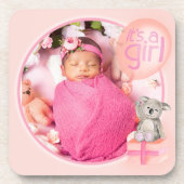 Ihr Foto "It's a Girl" Set von 6 Untersetzer (Vorderseite)