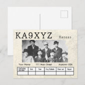 Ihr Foto Kansas Shaped Cutout Custom QSL Postkarte (Vorne/Hinten)