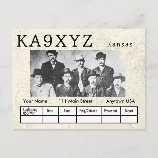 Ihr Foto Kansas Shaped Cutout Custom QSL Postkarte (Vorderseite)