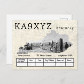 Ihr Foto Kentucky Shaped Cutout Custom QSL Postkarte (Vorne/Hinten)