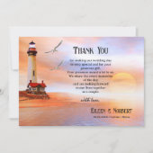 Ihr Foto Lighthouse Beach Hochzeit Danke Karte (Vorderseite)