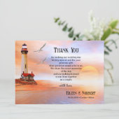 Ihr Foto Lighthouse Beach Hochzeit Danke Karte (Stehend Vorderseite)