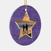Ihr Foto: Lila Star-Form-Bildrahmen Keramik Ornament (Rechts)