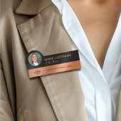 Ihr Foto Logo Sleek Imitats Kupfer Schwarz Stilvol Namensschild