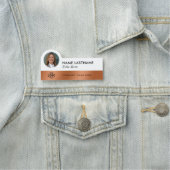 Ihr Foto Logo Sleek Imitats Kupfer weißen Sleek Namensschild (Beispiel)