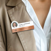 Ihr Foto Logo Sleek Imitats Kupfer weißen Sleek Namensschild