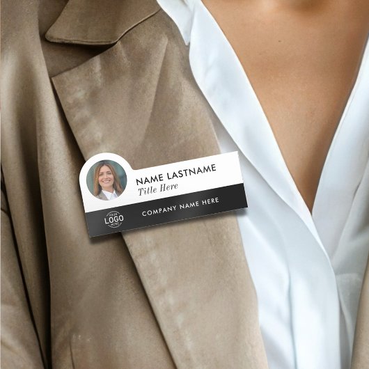 Ihr Foto Logo Titel Einfach Schwarz-weiß modern Namensschild