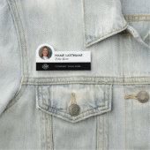 Ihr Foto Logo Titel Einfach Schwarz-weiß modern Namensschild (Beispiel)