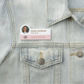 Ihr Foto Logo Titel Girl Blush Pink Weißer Name Namensschild (Beispiel)