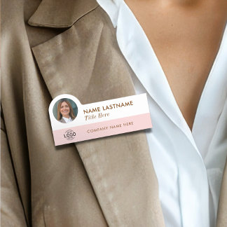 Ihr Foto Logo Titel Girl Blush Pink Weißer Name Namensschild