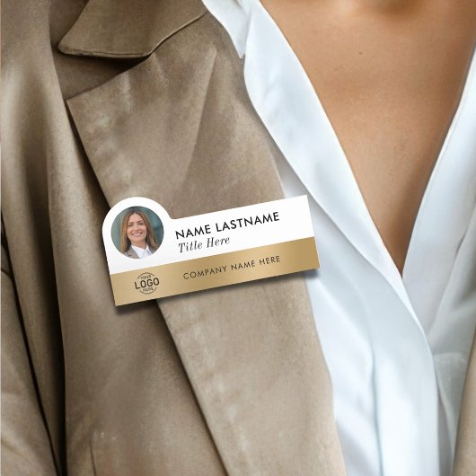 Ihr Foto Logo Titel Sleek Imitats Gold Stilvoll Namensschild