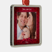 Ihr Foto | Lux Texturrahmen mit roter Textur Ornament Aus Metall (Rechts)