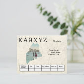 Ihr Foto Maine Cutout Custom QSL Postcard Postkarte (Stehend Vorderseite)