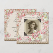 Ihr Foto Memorial Service Elegante Rose Perlen Einladung (Vorne/Hinten)