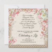 Ihr Foto Memorial Service Elegante Rose Perlen Einladung (Rückseite)