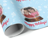 Ihr FOTO & MESSAGE Snow Globe Urlaub Geschenkpapier (Rolleneckpunkt)