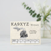 Ihr Foto Michigan Shaped Cutout Custom QSL Postkarte (Stehend Vorderseite)