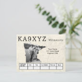 Ihr Foto Minnesota Shaped Cutout Custom QSL Postkarte (Stehend Vorderseite)