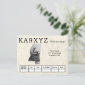 Ihr Foto Mississippi Shaped Cutout Custom QSL Postkarte (Stehend Vorderseite)