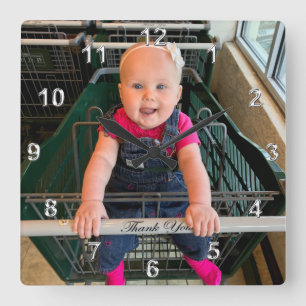 Ihr Foto mit dem Bild abschließen oder löschen Quadratische Wanduhr