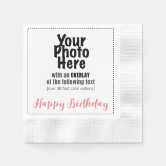 Ihr Foto mit / glücklich GEBURTSTAG OVERLAY Paper  Serviette