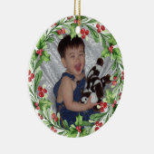 Ihr Foto mit Heiligen und Roten Bereren Kranz Keramik Ornament (Rechts)