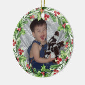 Ihr Foto mit Heiligen und Roten Bereren Kranz Keramik Ornament (Links)