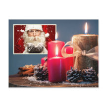 IHR FOTO mit Kerzen nach Maß Weihnachts-Postkarte