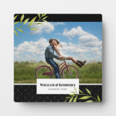 Ihr Foto mit Laurel und Damask personalisiert Fotoplatte (Vorderseite)