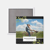 Ihr Foto mit Laurel und Damask personalisiert Magnet (Vorderseite/Rückseite)