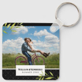 Ihr Foto mit Laurel und Damask personalisiert Schlüsselanhänger (Rückseite)