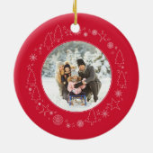 Ihr Foto mit Original Handrawn Weihnachtskranz Keramik Ornament (Hinten)