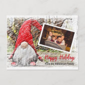Ihr Foto mit Weihnachten Gnome Happy Holidays Postkarte (Vorderseite)