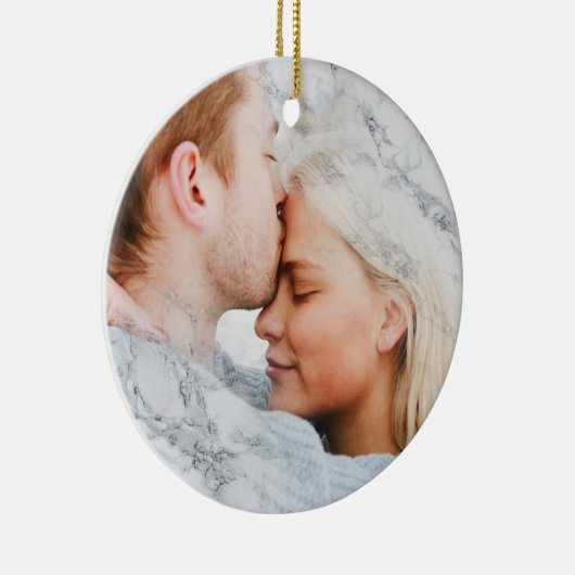 Ihr Foto mit weißem Marmor Keramik Ornament (Rechts)