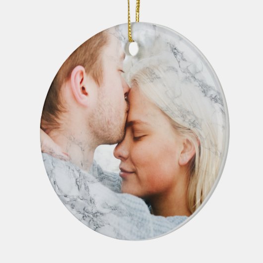 Ihr Foto mit weißem Marmor Keramik Ornament (Links)