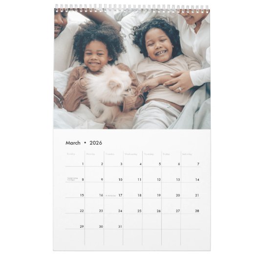 Ihr Foto Monat für Monat Personalisiert Kalender (Mär 2026)