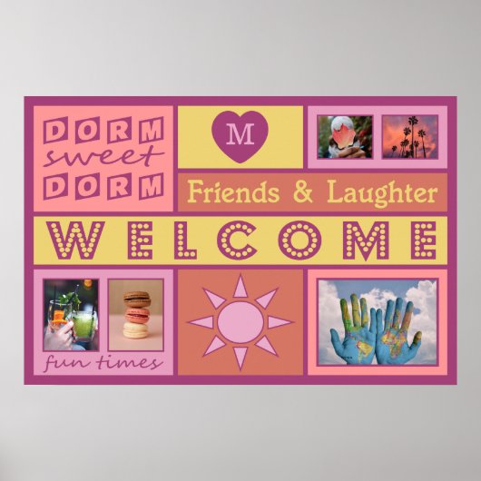 IHR FOTO & MONOGRAM individuelles Schlafzimmerplak Poster (Vorne)