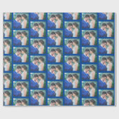 Ihr Foto Muster auf dunkelblau Personalisiert Geschenkpapier (Flach)