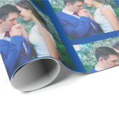Ihr Foto Muster auf dunkelblau Personalisiert Geschenkpapier (Rolleneckpunkt)