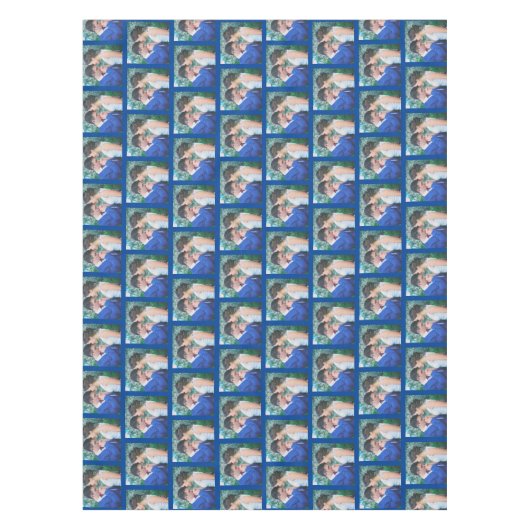 Ihr Foto Muster auf dunkelblau Personalisiert Tischdecke (Vorderseite)