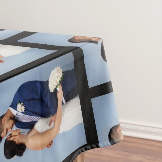 Ihr Foto-Muster auf schwarz Personalisiert Tischdecke (Beispiel)