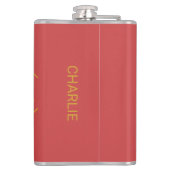 IHR FOTO & NAME in einem Fenster mit geometrischem Flachmann (Rückseite)