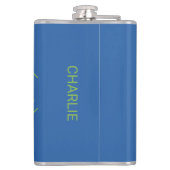 IHR FOTO & NAME in einem Fenster mit geometrischem Flachmann (Rückseite)