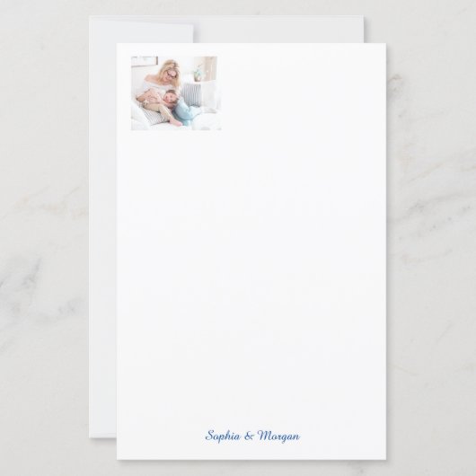 Ihr Foto & Name(n) in Blue Script (Vorderseite)